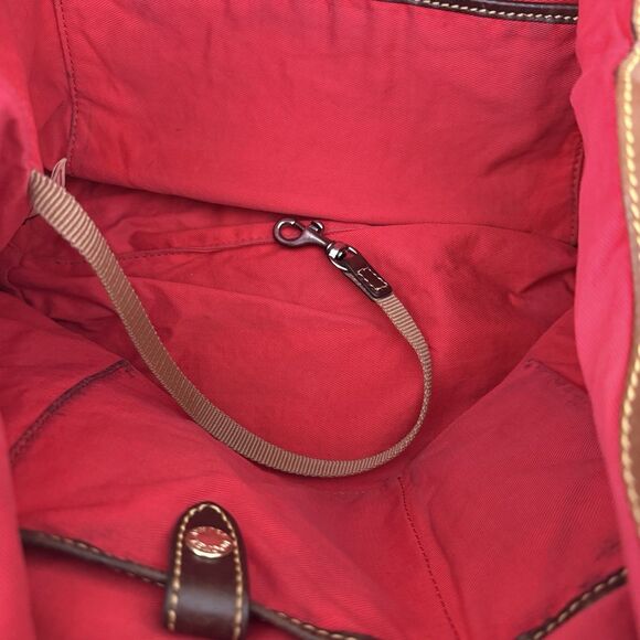 Dooney and‎ Bourke Leather O-Ring Sac Brown Pebbled Large Satchel Shoulder Bag - Picture 11 of 16